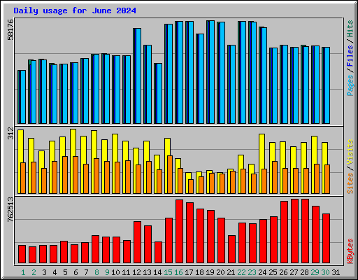Daily usage for June 2024