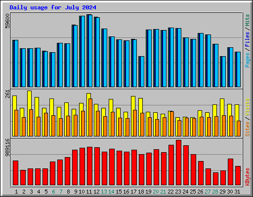 Daily usage for July 2024
