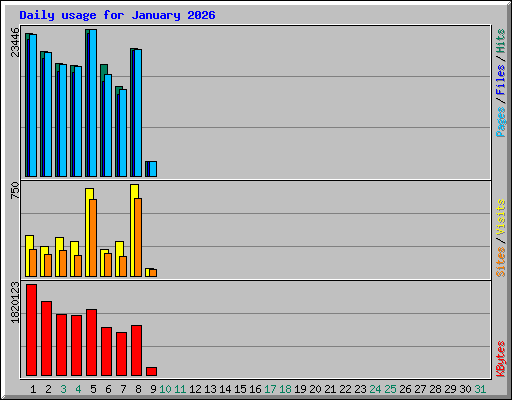 Daily usage for January 2026