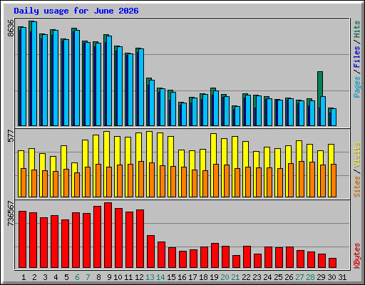 Daily usage for June 2026